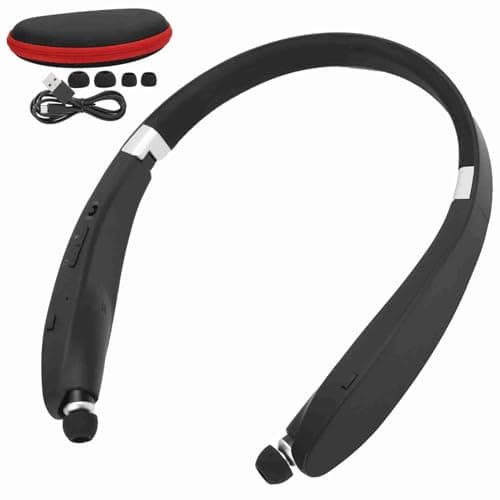 Culnflun 1 Pack Bluetooth Headphones Telescopic Foldable Wireless Earphones, Neckband Stereo Headset with Mic, Retractable Sport Headphones for Workout Travel
