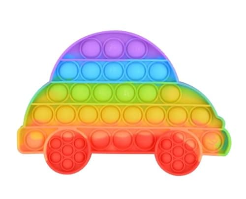 Ranzah Pop Fidget Toy Car Push Pop Bubble Sensory Kids And Adults Travel Poppet Toy Squishy Toy For Gifts & Parties ADHD Stress & Anxiety Relief Toy Squeeze Multicolour Toddler Toy (Car)