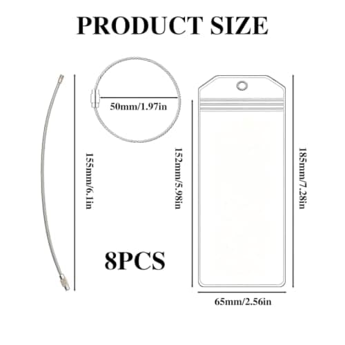 8Pcs Cruise Luggage Tag Holder for P&O with Zip Seal and Steel Loops — view 2