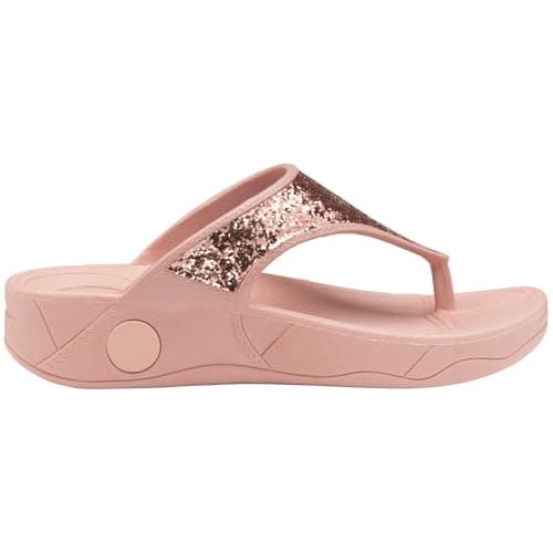 DUNLOP WOMEN FLIP FLOPS SANDALS LADIES TOE POST OPEN TOE BEACH SUMMER SHOES COMFY SLIPPER SLIDERS (UK 6/EU 39, Rose Gold) — view 2