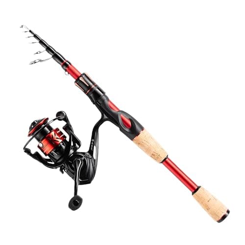 EOW XPEDITE LITE Portable Telescopic Fishing Rods & Combo, Spinning & Casting Fishing Poles, 24T Carbon Rod Blanks, Solid Carbon Tip, Split Cork Grips, Travel Rod, Combos with 5+1BB Spinning Reel