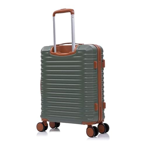 Rocklands Large Suitcase Hard Shell Lightweight 4 Dual Spinner Wheels Trolley Luggage Suitcase Hold Check in Luggage TSA Combination Lock (Olive Green, Small 20") — view 2
