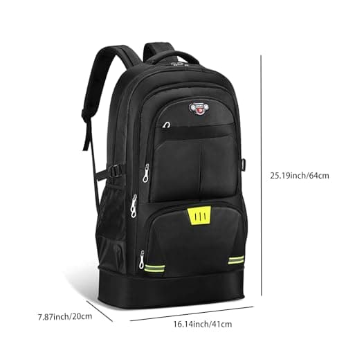 Dafape Men Women Hiking Backpack, 65L Travel Camping Daypack Backpacking Backpack for Gym Workout Outdoor Cycling Sport Large (Black) — view 2