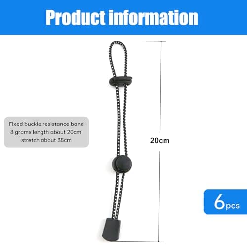 UEKPDM 6 Pack Backpack Elastic Cord with Plastic Buckle, 20cm-35cm Adjustable Bungee Straps, Trekking Pole Attachment Rucksack Ties for Hiking Camping Outdoor Use — view 2
