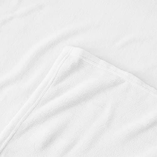 Aisbo White Throws Blanket for Sofas - Single Fluffy Blanket Bed Throw Fleece, Warm Soft Flannel Blanket for Couch, 130x150cm — view 5