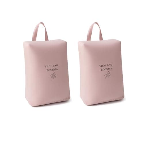 2 Pack Travel & Home Shoe Storage Bags - Sealed, Waterproof, Breathable, Odor-Free for Shoe Organizing, Pink, Travel