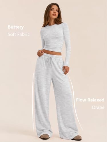 LILLUSORY Lounge Wear Sets for Women UK Airport Tracksuits Oatmeal Grey S — view 2