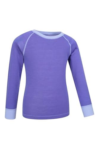 Mountain Warehouse Merino Kids Thermal Baselayer Top Purple 7-8y — view 2