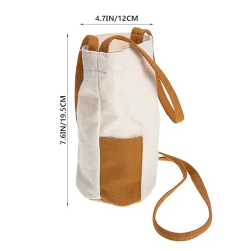 Healeved Canvas Water Cup Bag with Shoulder Strap for Bottles, Tumblers — view 2