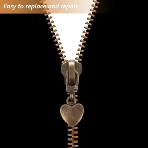 CALLARON 10pcs Universal Metal Heart Shape Zipper Slider Replacement Kit for Shoes and Bags, Detachable and Convenient Zip Puller Repair Accessory Suitable for Travel and Office Use — view 5