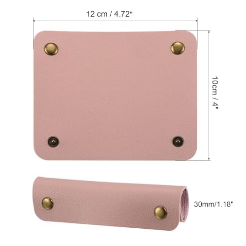 PATIKIL Luggage Handle Wrap, 2 Pack PU Handbag Grip Cover Protector Identifier with Clasp for Suitcase Grocery Shopping Bag, Pink — view 2