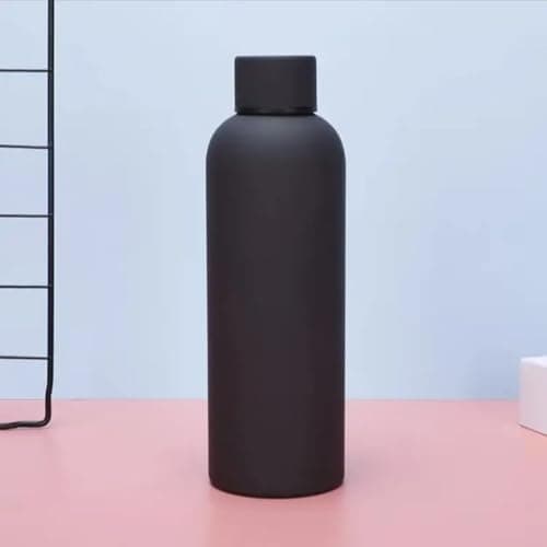500ml Double Wall Stainless Steel Vacuum Flask, Insulated, Leakproof Flask, Matte Black, Keeps Drinks Hot or Cold, Reusable Travel Water Bottle — view 2