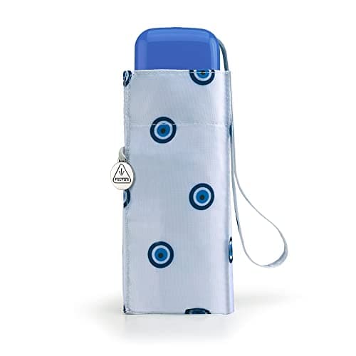 Fulton Tiny Umbrella, Evil Eye Print, Ultra Compact, Lightweight Wind Resistant Frame — view 2