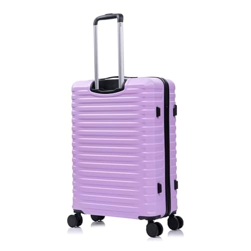 Rocklands Large Suitcase Hard Shell Lightweight 4 Dual Spinner Wheels Trolley Luggage Suitcase Hold Check in Luggage TSA Combination Lock (Purple, Medium 24") — view 2