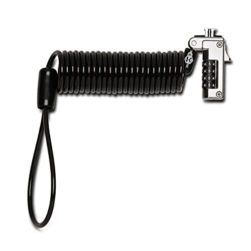 Kensington Slim NanoSaver Portable Combination Lock, Lockhead Security Protection with Self-Coiling Carbon Steel Cable, Pivoting Anti Theft Tether for Laptops & Devices (K60627WW) — view 4