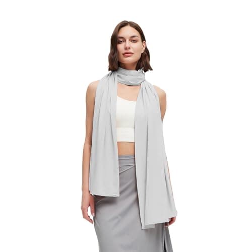 OHRAIN Sun Shawl UV Sun Protection UPF 50+ Beach Travel Scarf Wrap Summer Swimsuit Cover Up Cooling Blanket, Upgrade Light Grey, One Size — view 4
