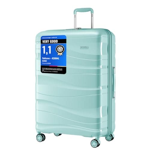 Kono 28 Inch Large Suitcase, Lightweight Hard Shell Luggage, Black