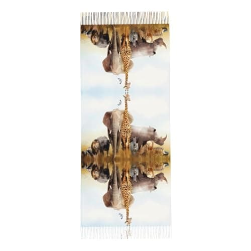 LGHHGY Animal Safari Print Tassel Scarf for Women â€“ Fall & Winter Fashion Fringed Shawl, Perfect for Travel and Casual Wear — view 5