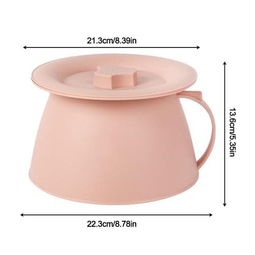Commode Bucket with Lid, 1.5L Portable Pee Bucket Chamber Pot for Adults Women Men, Small Urine Bedside Potty Bin, Toilet Bucket with Lid for Camping Travel Tent Bathroom Elderly Male Female - Pink — view 2