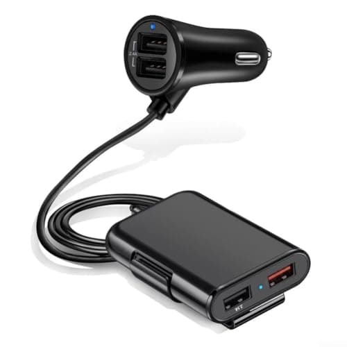 5 Port USB Car Charger 30W Fast Charge Long Cable — view 3