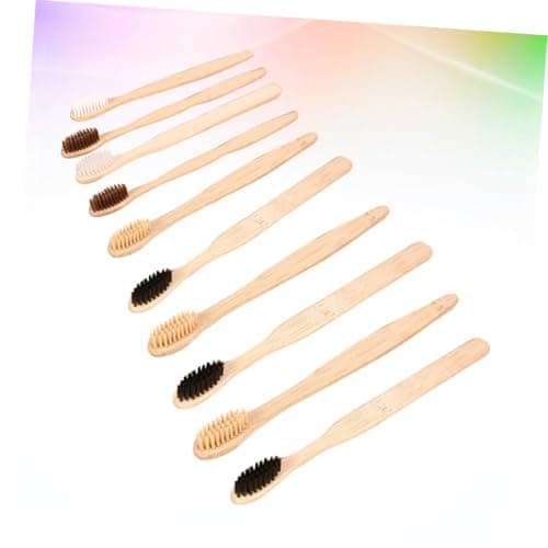 Disposable Bamboo Toothbrush 10pcs Natural Wood Travel Set — view 4