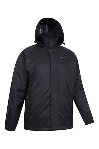 Mountain Warehouse Pakka Mens Jacket & Overtrouser Set - Lightweight Waterproof Rain Coat & Pant Set, Adjustable Hood - Spring Summer, Wet Weather, Outdoors Black L — view 4