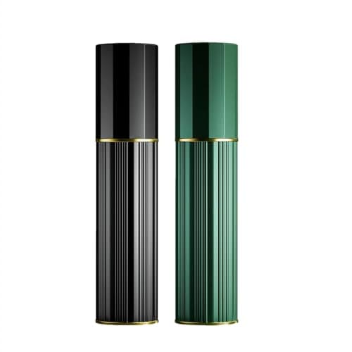 Aurdox Perfume Atomiser, Refillable & Portable Perfume Bottle for Travel, 5ml Small Spray Bottles with Bottom Pump, Dispensers for Women and Men, Leaking Proof and Luxurious Design(Black & Green)