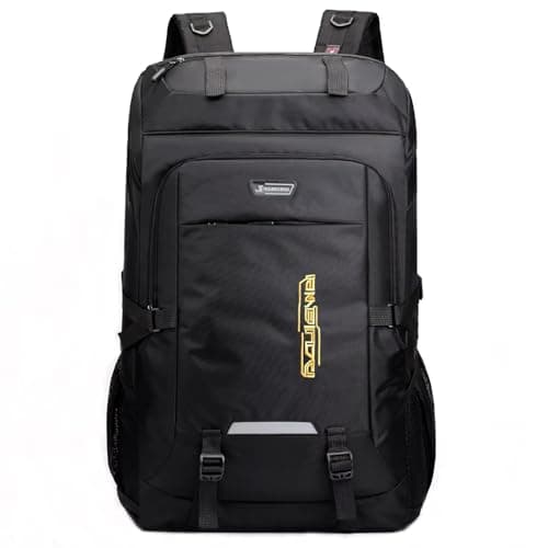 Ezmina 80L Hiking Backpack Waterproof Camping Backpack Trekking Bag Black Hiking Daypack Travelling Backpack for Men and Women Large Rucksack for Touring Climbing Outdoor Sport
