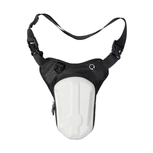 QLECXZI Motorcycle Leg Bag Fanny Pack Thigh Bag Durable Waterproof,White