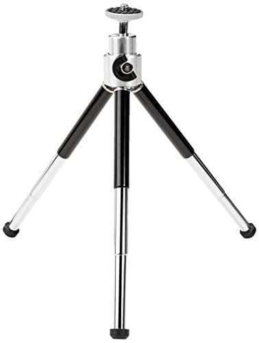 Amazon Basics Lightweight Mini Tripod 19cm/7.5inch, Extendable, Compatible with Small Devices (phone holder & remote not included), Black