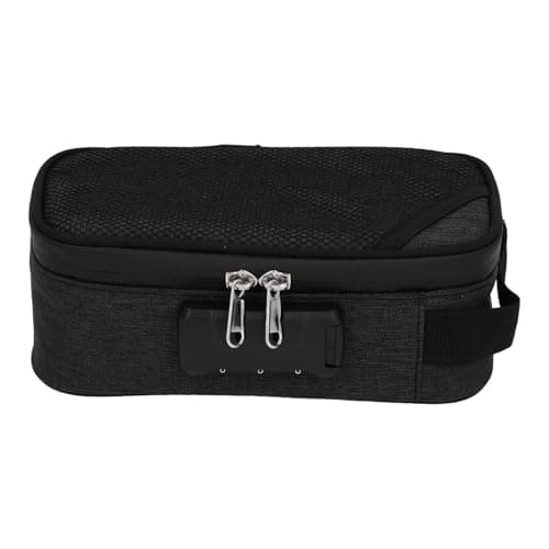 Odor Resistant Storage Bag, Code Lock Design Odor Resistant Suitcase Container Lightweight Multifunctional Easy to Use for Travel (Black) — view 6