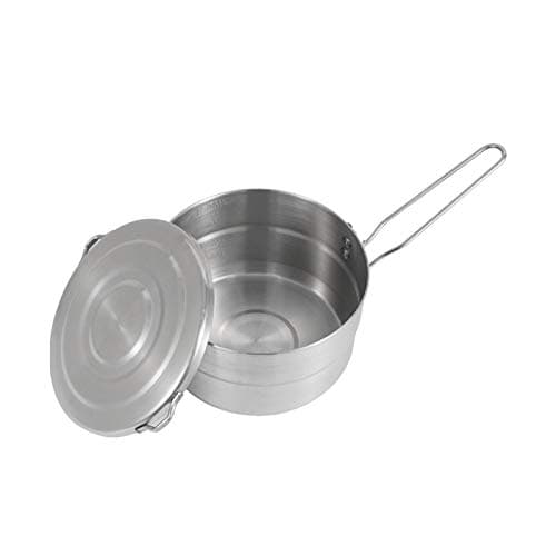 MOVKZACV Stainless Steel Camping Cook Pot with Lid and Foldable Handle 1.5L Large Capacity Bento Pot Outdoor Cookware for Camping, Hiking, Picnic — view 4