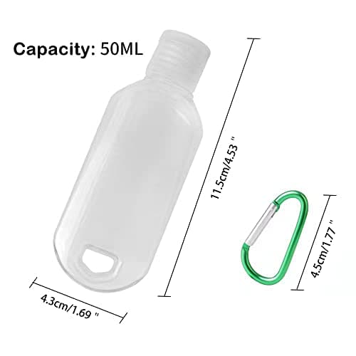 Chyaya 4PCS 50ml Refillable Travel Bottles, Hand Sanitizer Bottles with Clip, Portable Plastic Travel Bottles Leakproof Squeeze Bottles with Flip Cap for Outdoor/School/Work/Travel — view 2