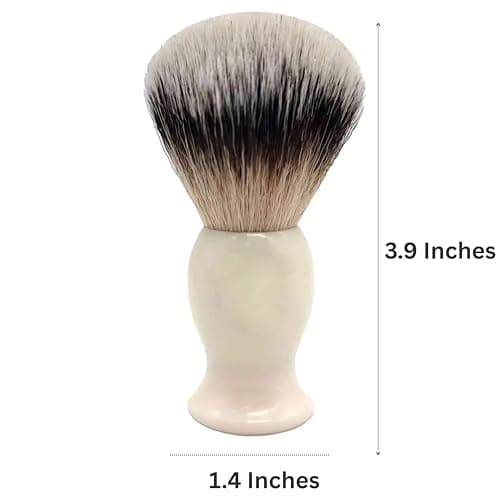 Shaving Brush Rich Lather with Plastic Box for Travelling Bristle Travel Brush for Male Grooming, Barbers and Salon. Wet Shaving Brush for Men (White) — view 2