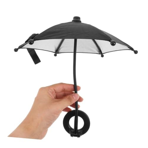 Toyvian Magnetic Phone Umbrella for Sun Protection, Mini Folding Mobile Phone Sunshade with Reflective Coating and Metal Plastic Frame, for Balcony and Travel Use — view 4
