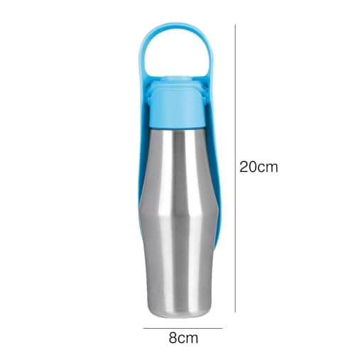 Portable Dog Water Bottles 750mL, Stainless Steel Dog Water Bottle for Walking, Leak Proof Pet Travel Bottle with Foldable Silicone Bowl,Dog Water Bottle Dispenser for Walking,Hiking (blue) — view 2