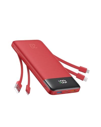 Charmast 22.5W Fast Charging Power Bank, 4 Cables Portable Charger 20000mAh