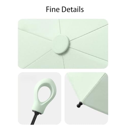 Mini Sun Travel Umbrella Ring handle Coating Layer Fabric Blocking/anti UPF 50 UV Protection 99.9% Compact Folding Purse Umbrella/Lightweight Small Portable Backpack/Rain Sun/Men Women Kids — view 3