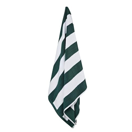 La Maison Cabana Stripe Beach Towels 100% Cotton 70cm x 150cm Large Pool Towel Absorbent Supersoft Quick Dry Sand Proof Beach Towel Holiday Yoga Gym Swimming Towel (2, Green) — view 3