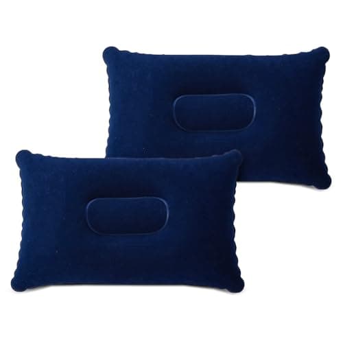 flintronic 2Pcs Inflatable Pillows, Ultralight Camping Pillows, Portable Compact Blow Up Pillows for Neck & Lumbar Support, Perfect for Travel, Camping, Outdoors, Fishing, Beach，Navy