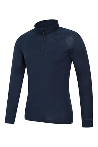 Mountain Warehouse Merino Mens Zip Neck Base Layer Top Navy 4XL — view 5