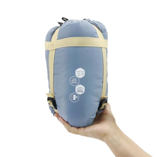 NewDoar Ultralight Backpacking Sleeping Bag 50-70°F, 1.5lbs, Waterproof & Machine Washable, 2-Way Zipper for teens,Couples,Women,Men Compact for Hiking/Camping (M/L Sizes)
