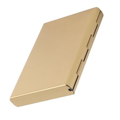 Credit Card Holder with Elegant Brushed Stainless Steel Design for Business Cards and Wallets for Men and Women (Stainless Steel Card Holder 6 Cards Gold) — view 3