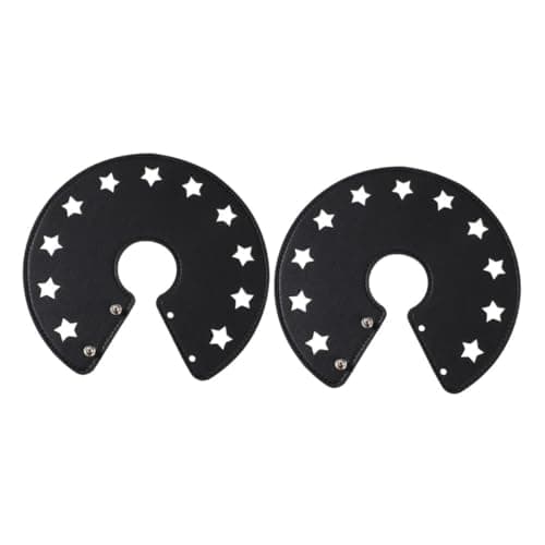 HOLIDYOYO 2pcs Black Leather Hanging Lampshade Covers for Outdoor Camping and Travel, Drum Style Lamp Shades for Hanging Lights, Sturdy Protective Lamp Covers for Portable Lanterns