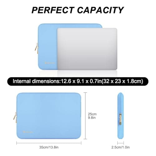 ARVOK 13 13.3 inch Laptop Sleeve Case,Waterproof Laptop Notebook Cover for MacBook Air MacBook Pro 13 14 inch, Computer Carrying Bag for HP ThinkPad Dell Lenovo Asus Acer MSI, Blue — view 2