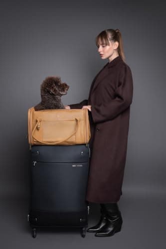 Noah & Paw Cat Carrier Soft Dog Carrier for Small Dogs, TSA Airline Approved 18x11x11in Cat Crate, Pet Travel Crate, Small Pet Kennel, Mattress Included, Camel Faux Leather — view 5