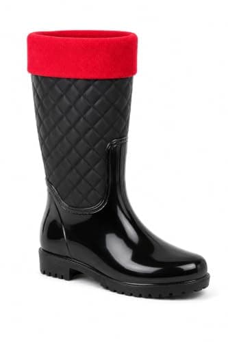 Womens Fleece Welly Socks Thermal Wellington Boot Liners Size 4-7 (Red)