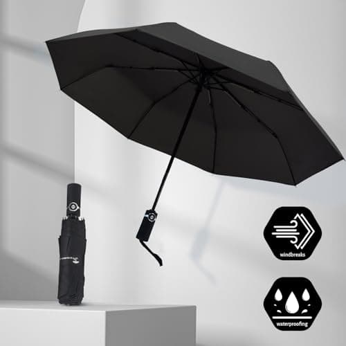 SY Compact Travel Umbrella Automatic Windproof Umbrellas Strong Compact Umbrella for Women Men — view 2