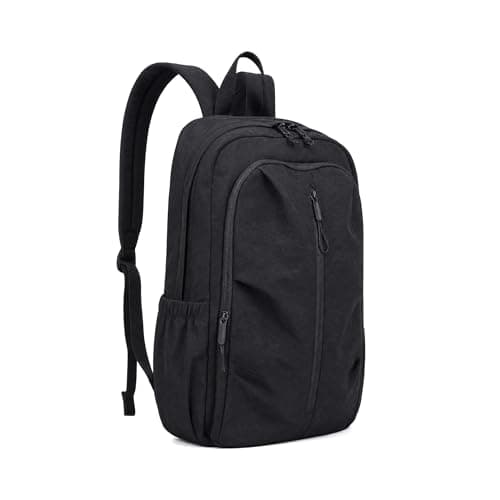 DINSAGE Backpack Black School Bag for Boy Girl, Foldable Rucksack, Lightweight Large Capacity Black School Bag, Casual Travel Daypack for School, Hiking, Sports, Teens, Students