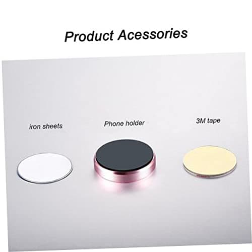 Hemobllo Universal Mini Car Magnetic Phone Mount Holder for Smartphones, Rose Gold Dashboard Cell Phone Holder Compatible with Models, Compact Magnetic Stand for Car Navigation — view 4